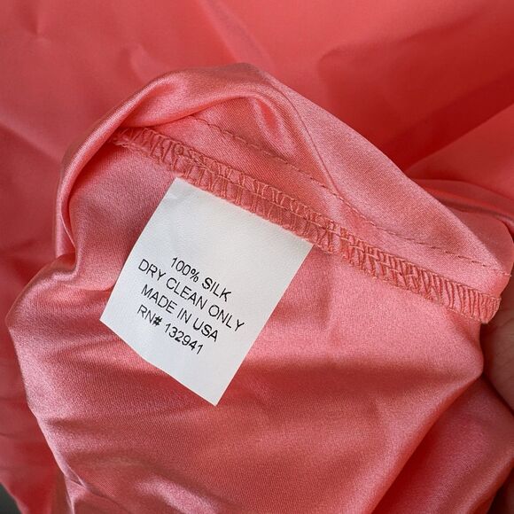 Amanda Uprichard Size M Coral Pink Sheath Tank Top 100% Silk - Picture 4 of 6